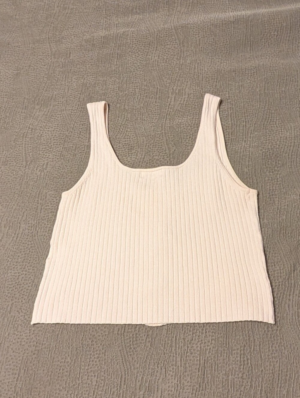 REVOLVE Lovers + Friends Cream Ribbed Button Front Mariposa Tank Top Medium - Picture 5 of 11